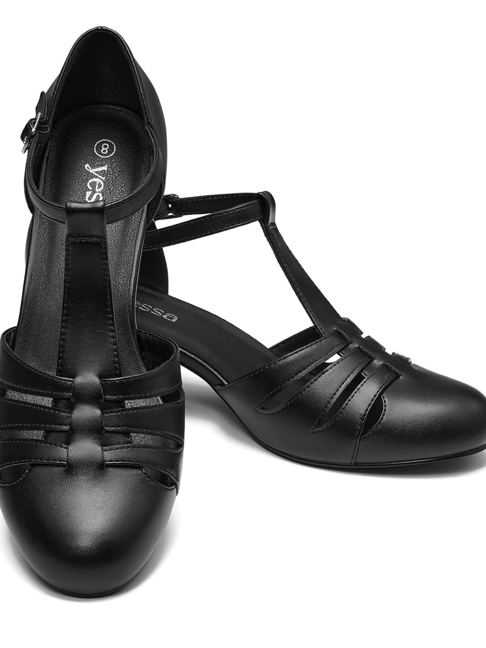 Retro 1920s Black T-Strap Women's Dress Shoes